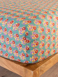 Mix & Match Cotton Fitted Sheet - Teal Fields