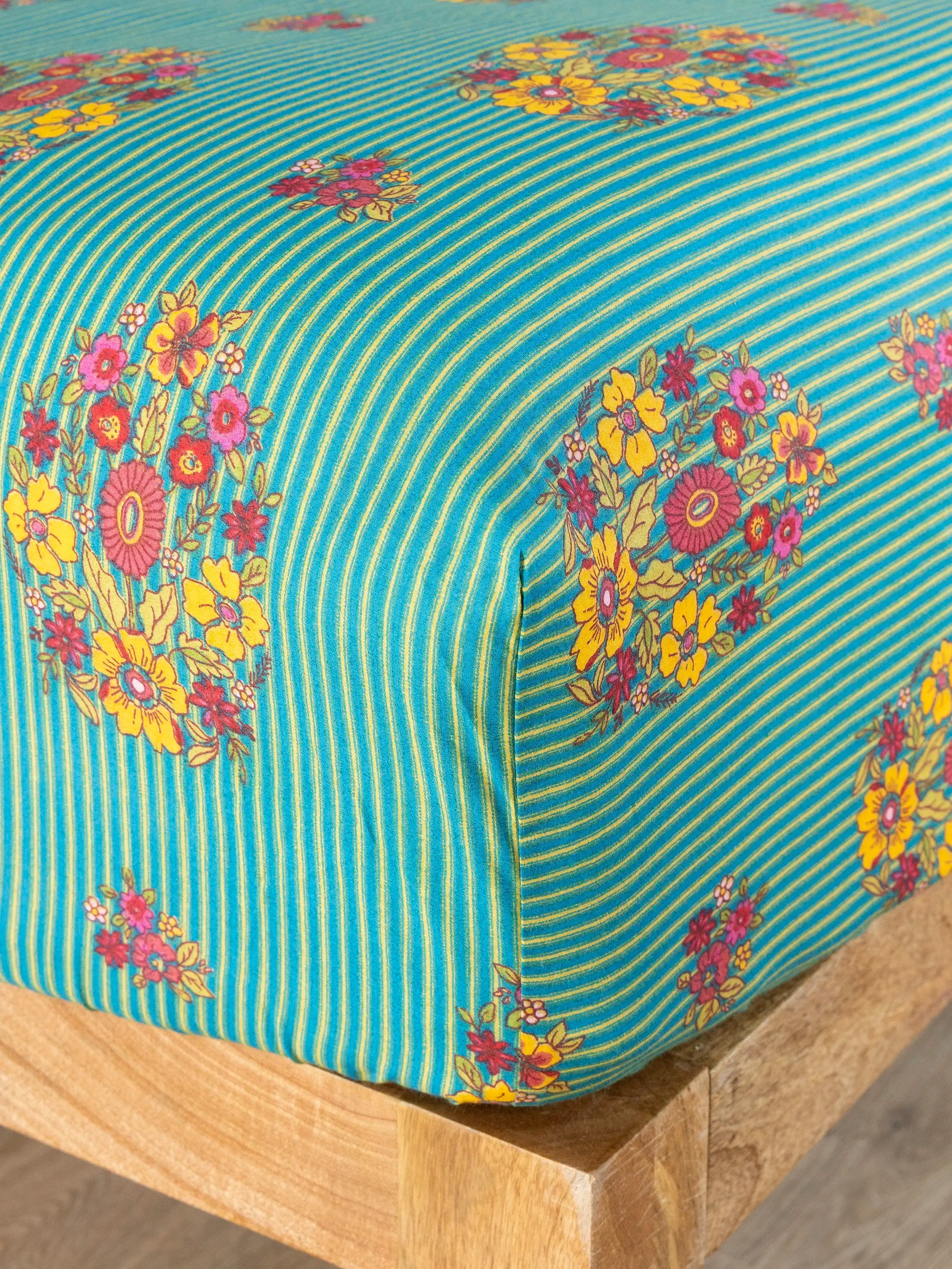 Mix & Match Cotton Fitted Sheet - Jaipur Stripe