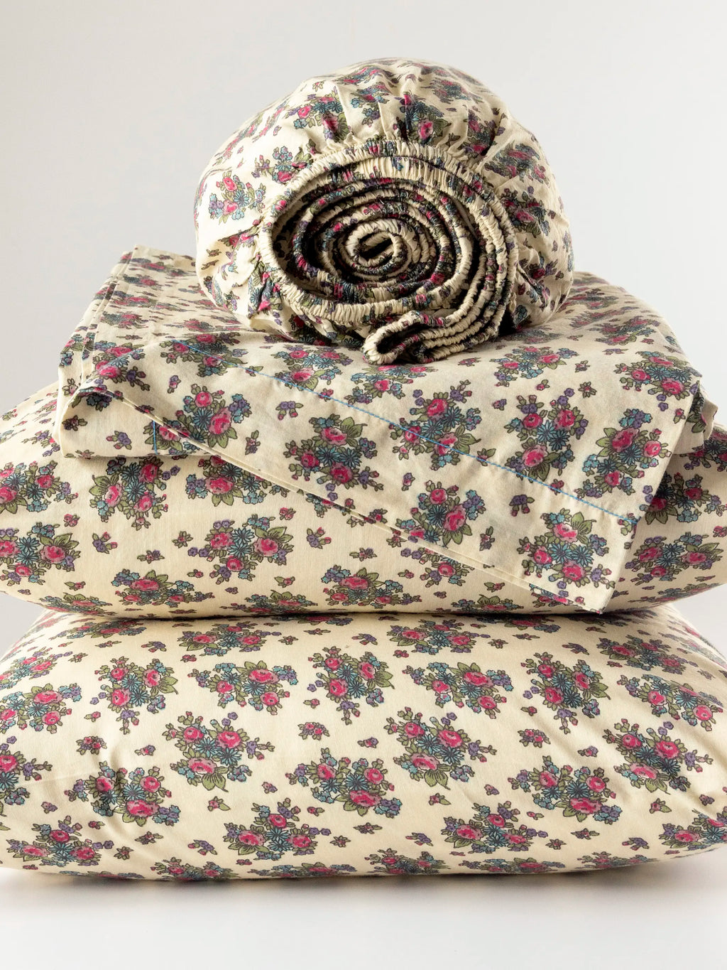 Sooo Soft Cotton Sheet Set - Rose Bunches Cream