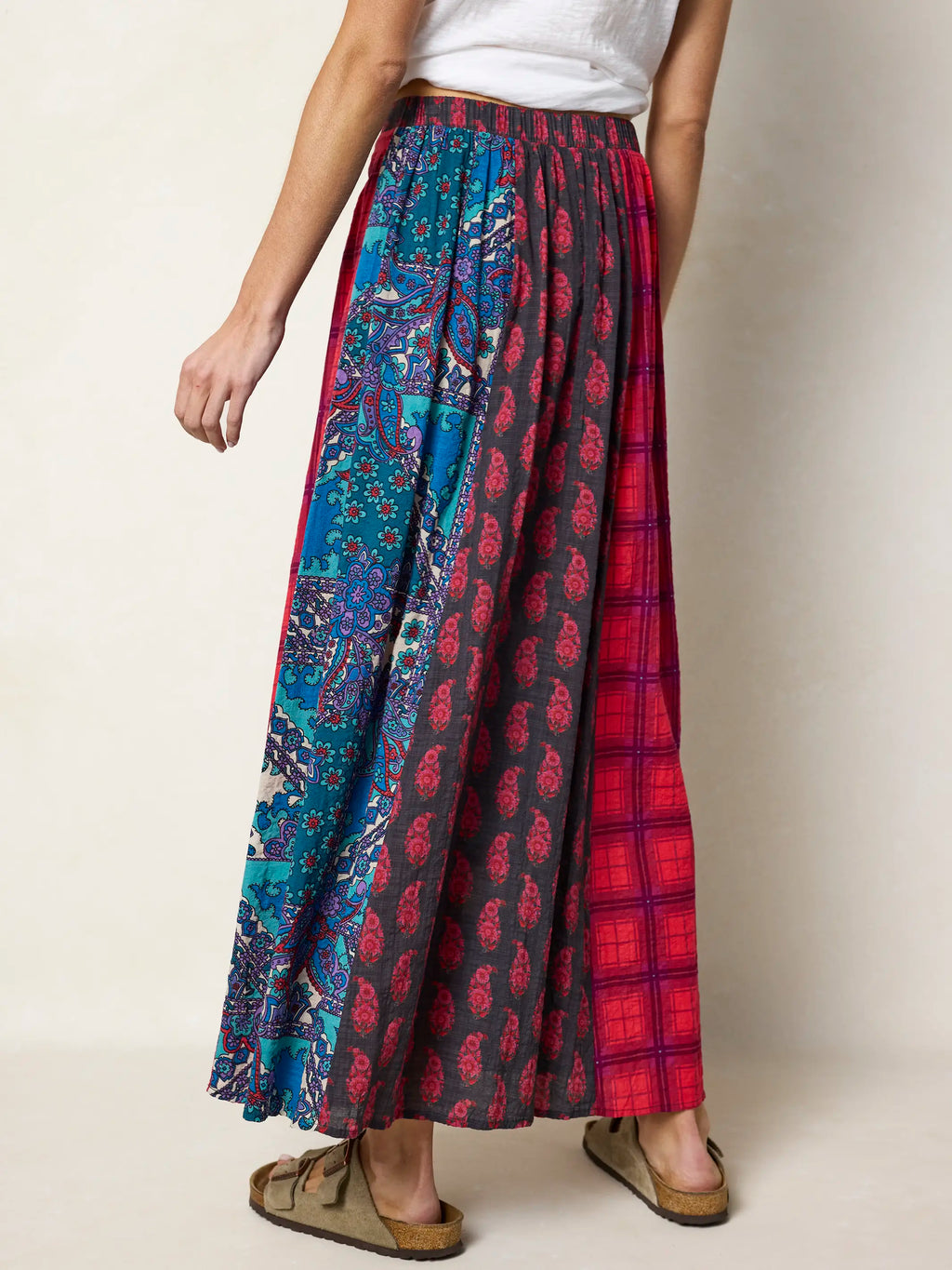 Valentina Maxi Skirt - Teal Mixed Paisley