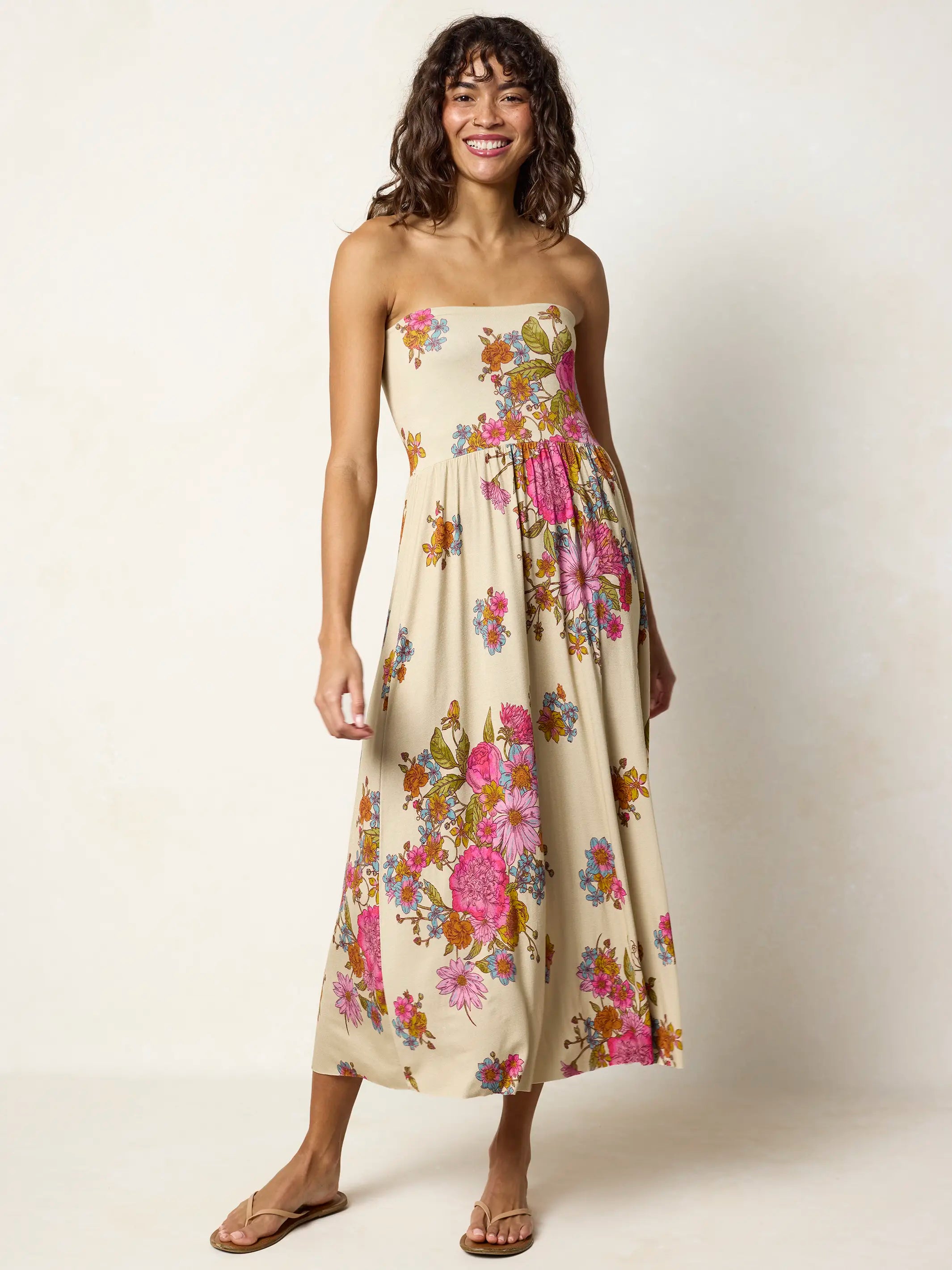 Live-In-It Knit ButterSoft Convertible Maxi Skirt - English Garden Cream