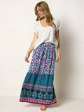 Camille Maxi Skirt - Sunnyfield Floral Purple