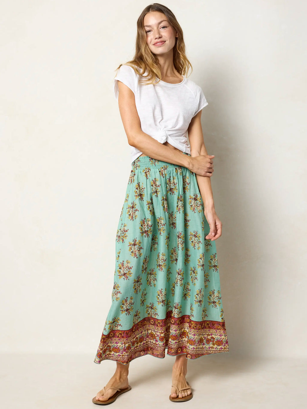 Cotton Skirt-In-A-Bag - Riviera Floral Aqua