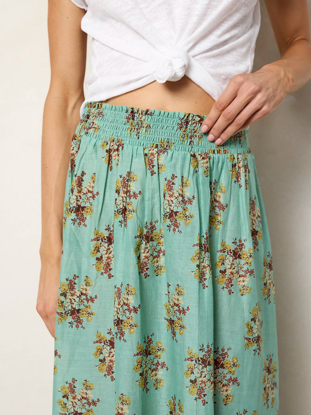 Cotton Skirt-In-A-Bag - Riviera Floral Aqua