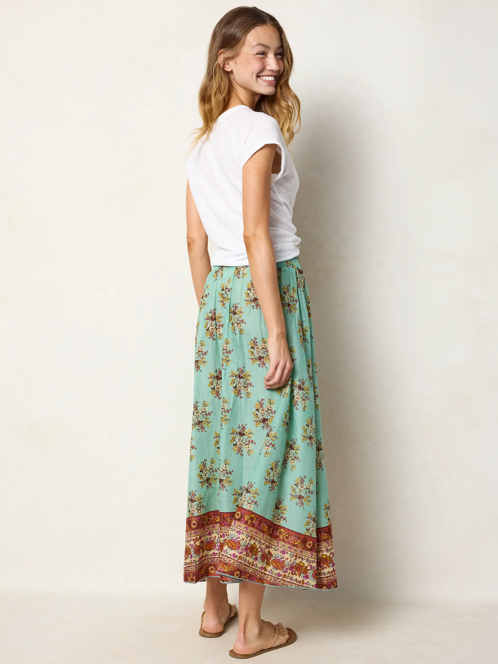 Cotton Skirt-In-A-Bag - Riviera Floral Aqua