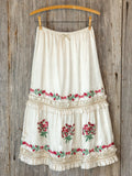 Delilah Embroidered Midi Skirt - Ivory