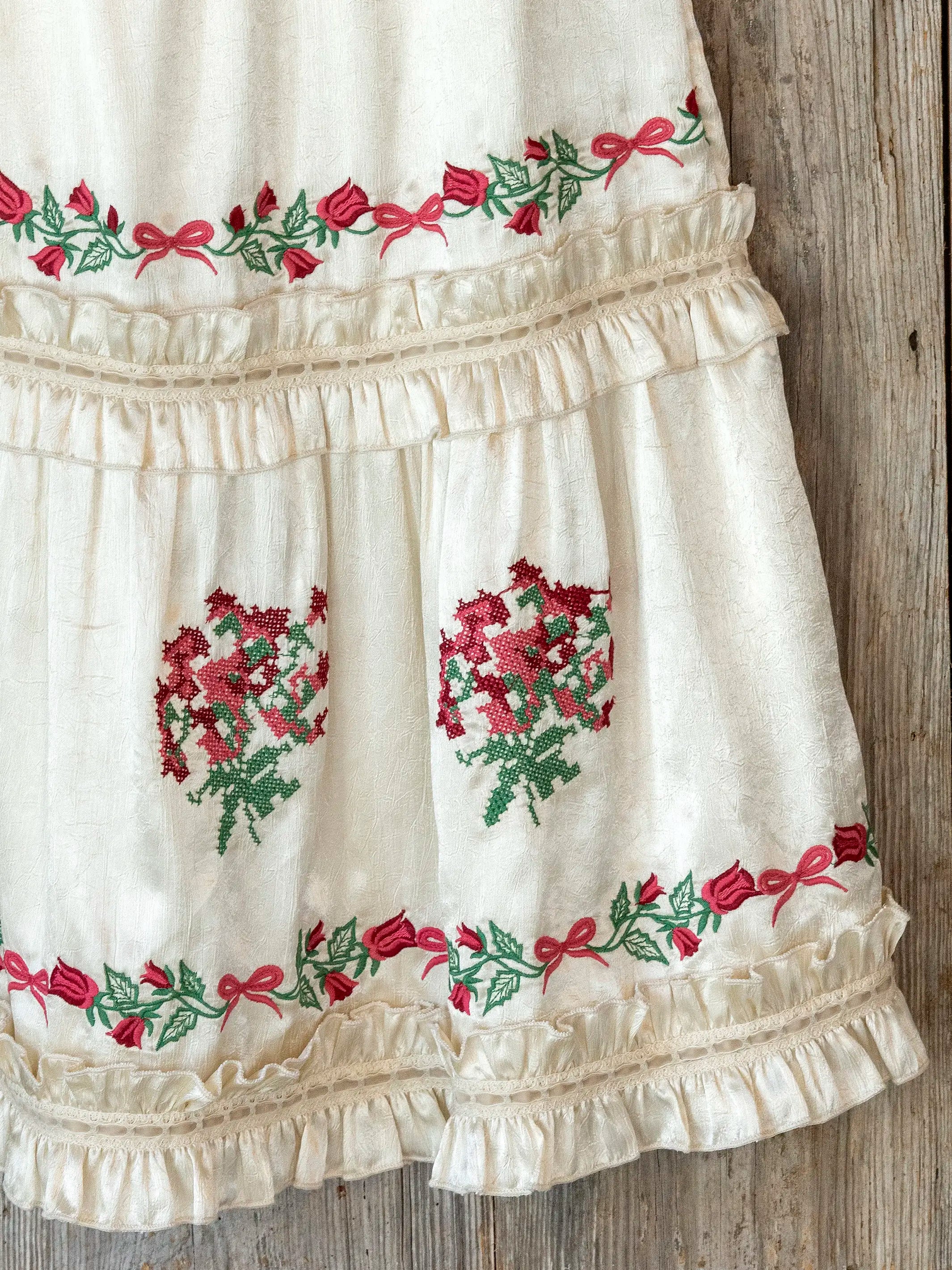 Delilah Embroidered Midi Skirt - Ivory