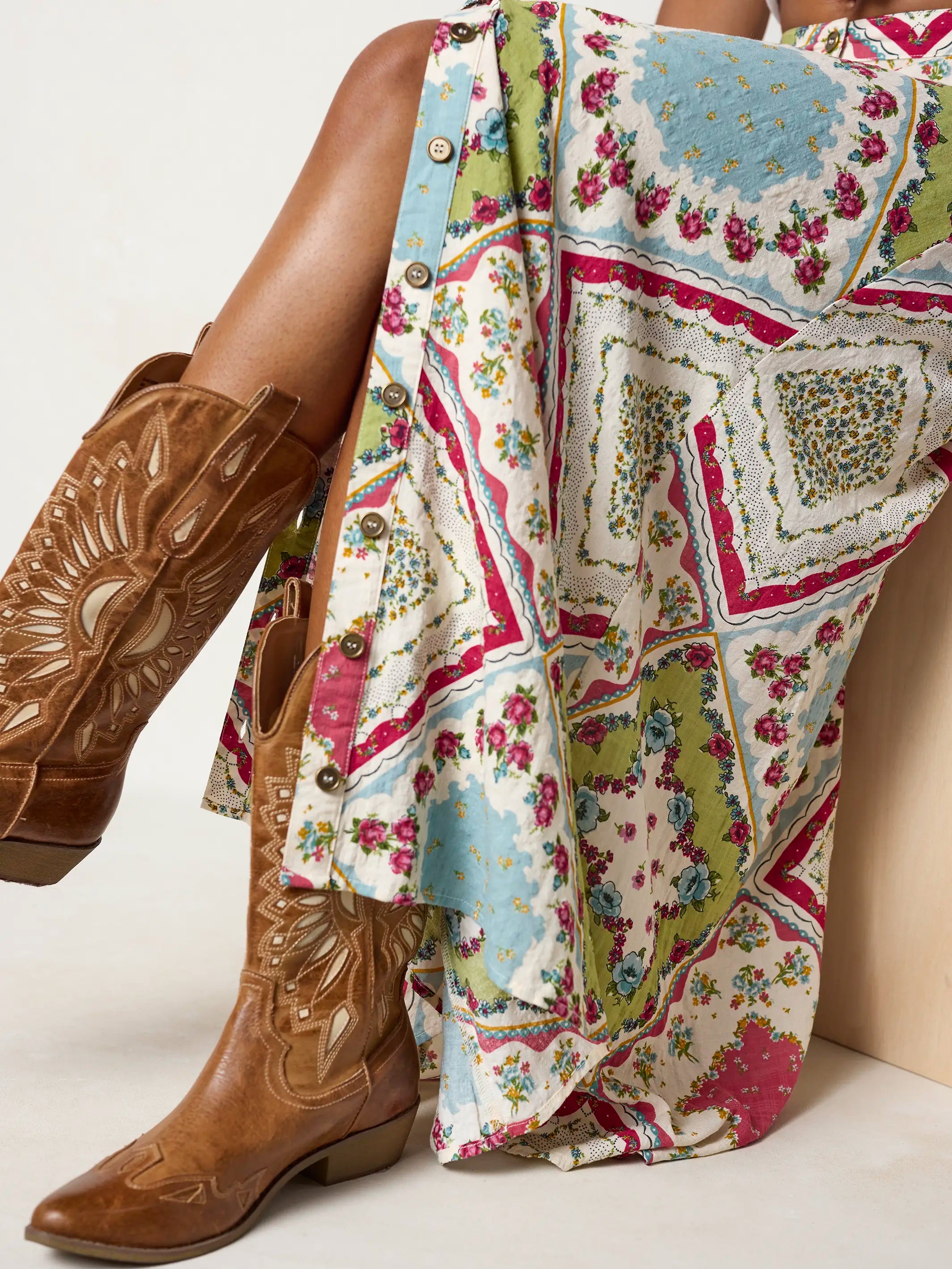 Elaina Maxi Skirt - Handkerchief Mix