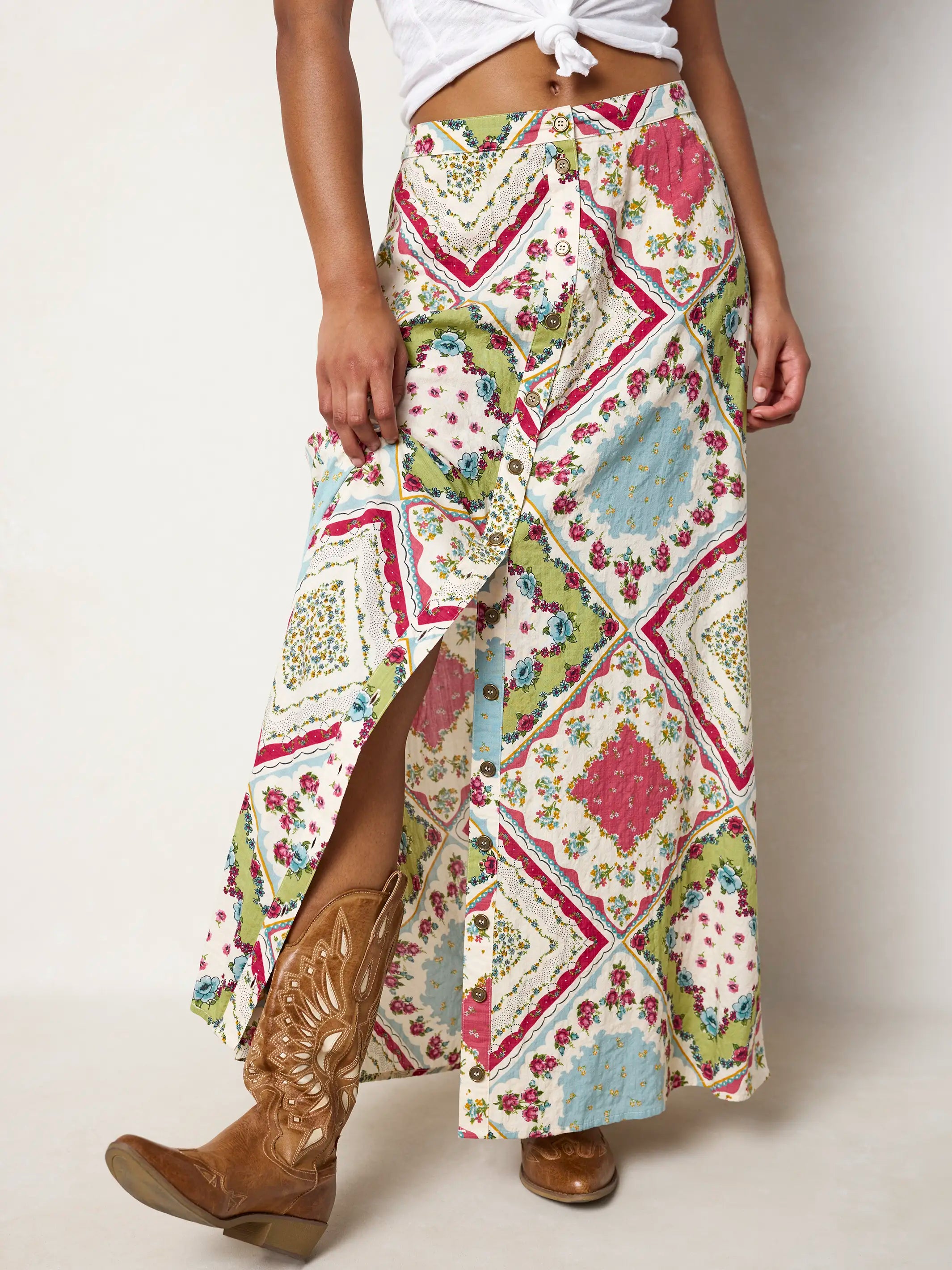 Elaina Maxi Skirt - Handkerchief Mix