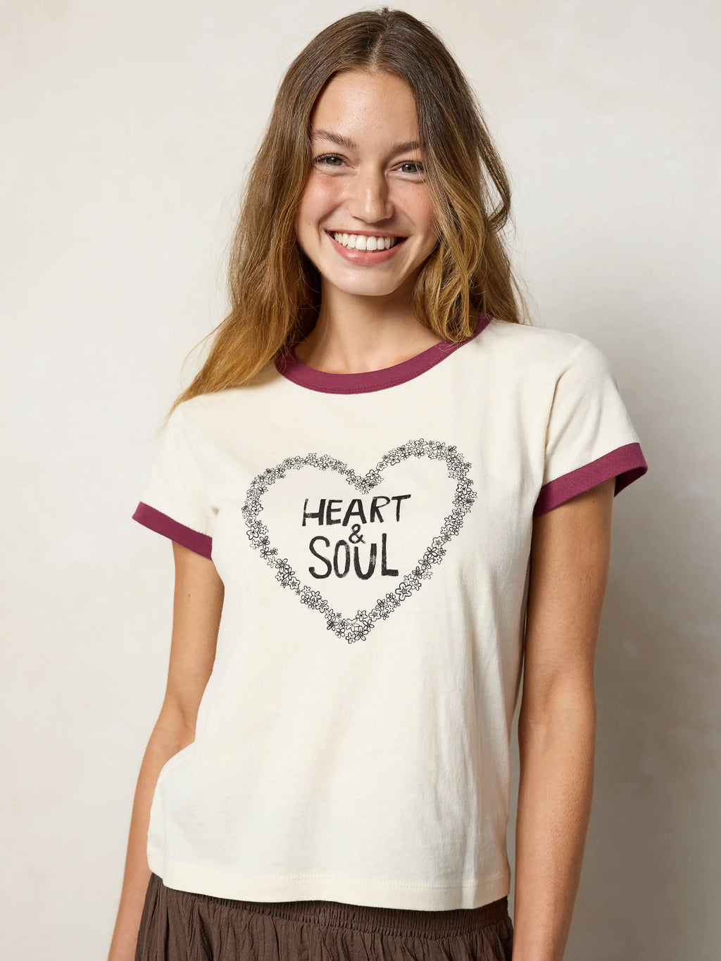 Ringer Cotton Baby Tee Shirt - Heart & Soul