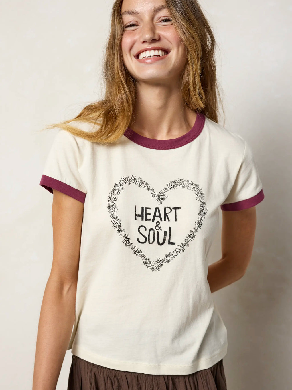 Ringer Cotton Baby Tee Shirt - Heart & Soul