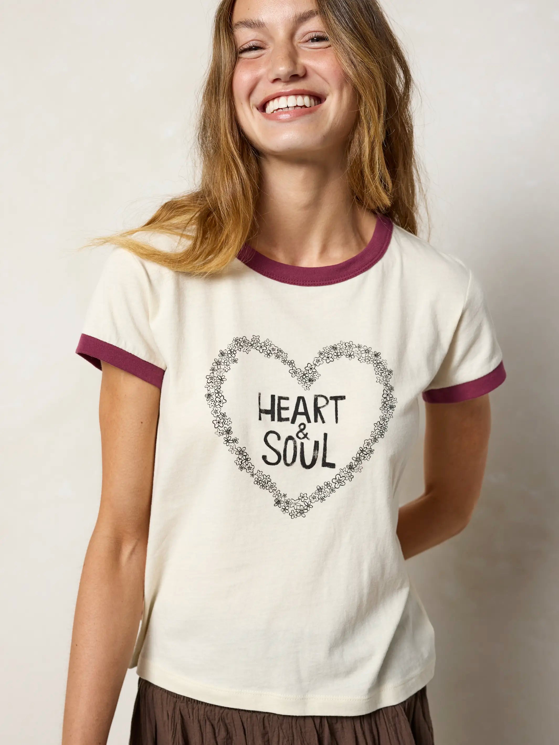Ringer Cotton Baby Tee Shirt - Heart & Soul