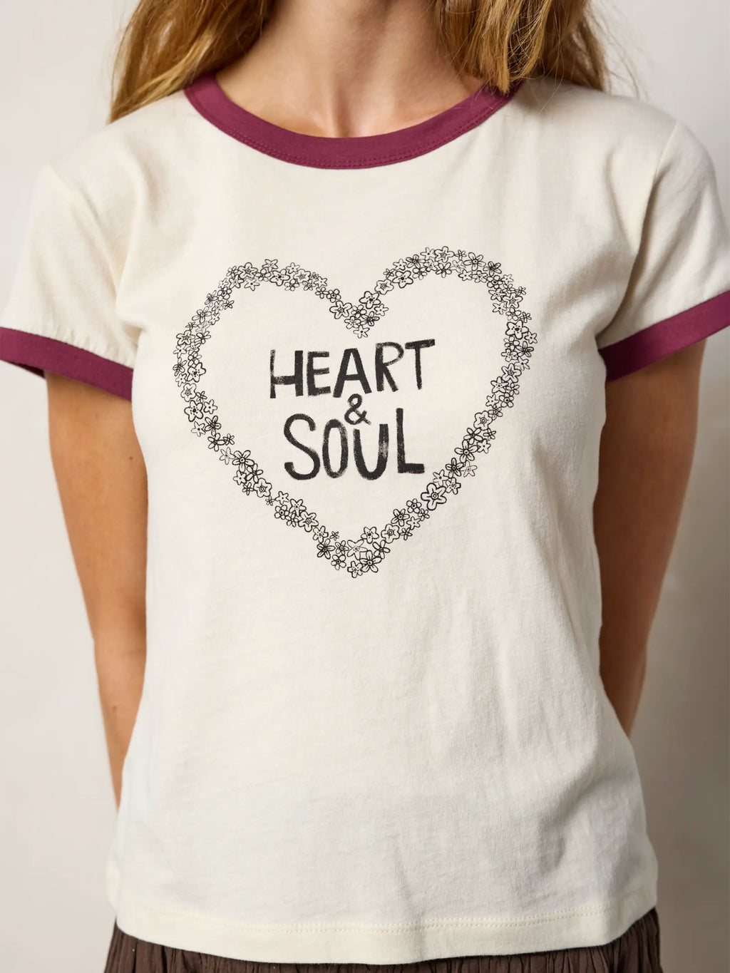Ringer Cotton Baby Tee Shirt - Heart & Soul