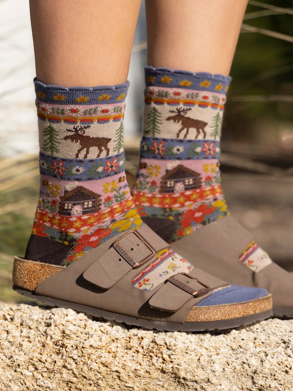 Boxed Boho Sock Set, Set of 3 - Maroon Moose