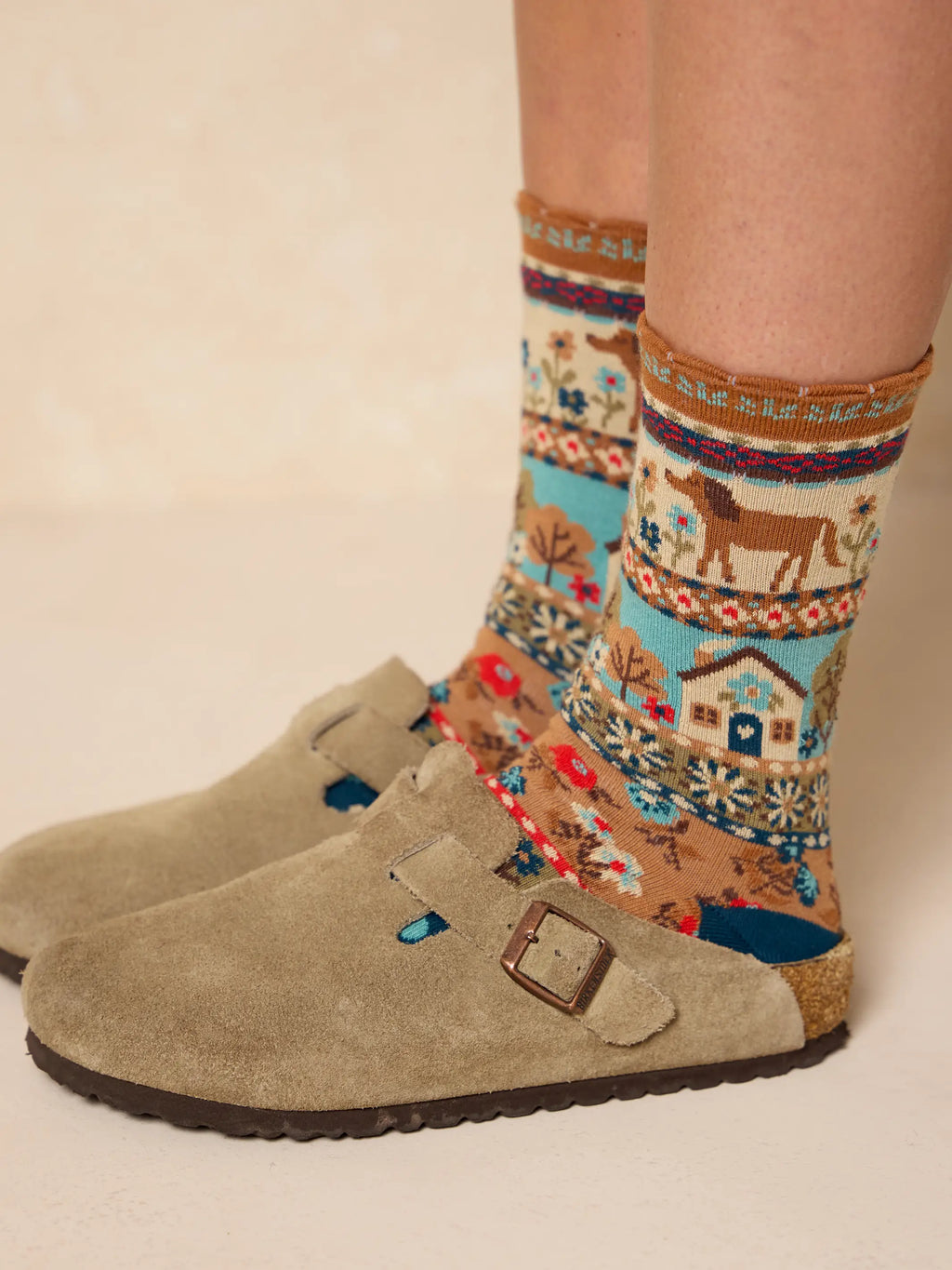 Boxed Boho Sock Set, Set of 3 - Blue Dog