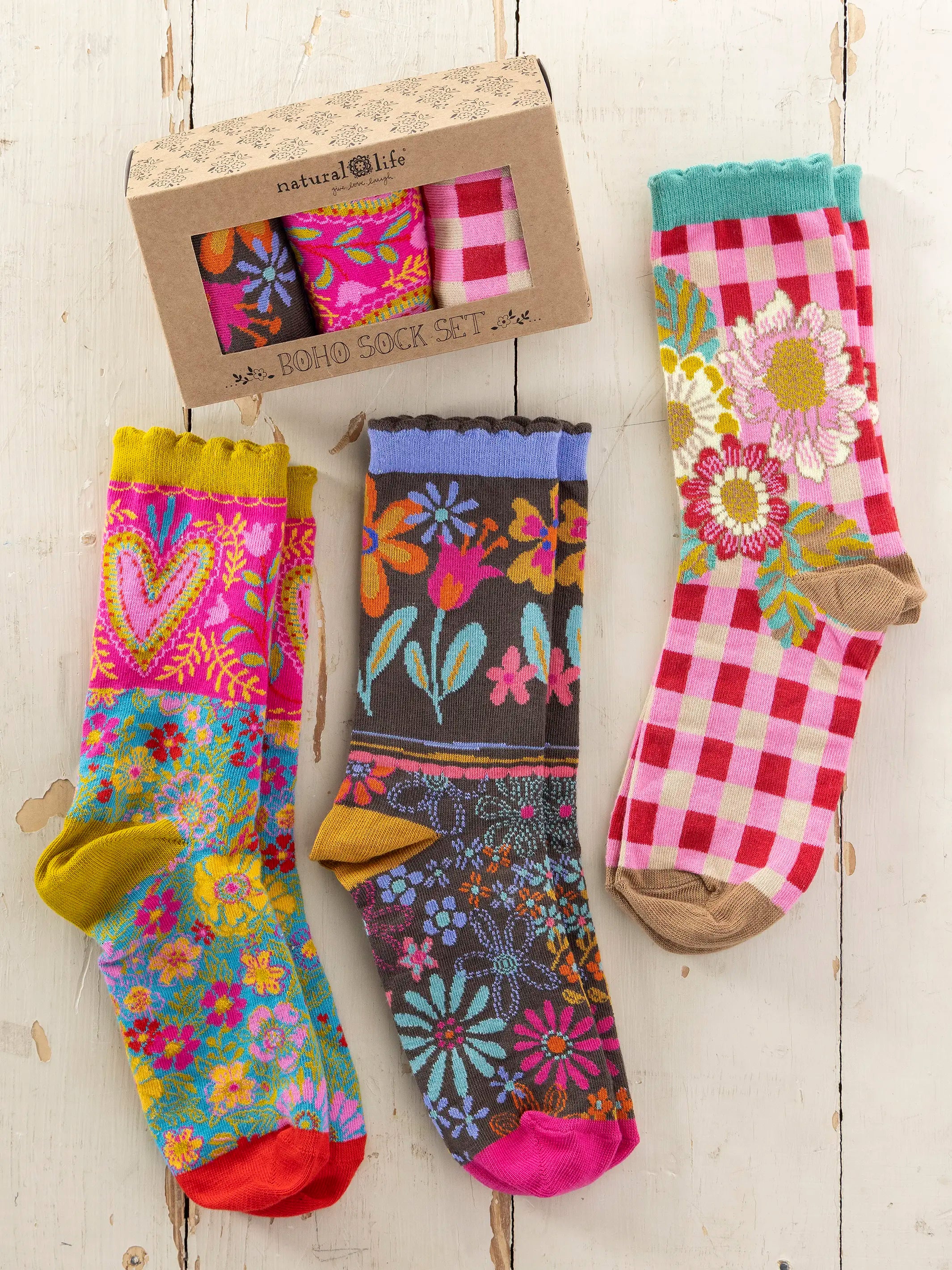 Boxed Boho Sock Set, Set of 3 - Red Heart