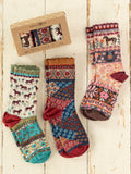 Boxed Boho Sock Set, Set of 3 - Red Horses
