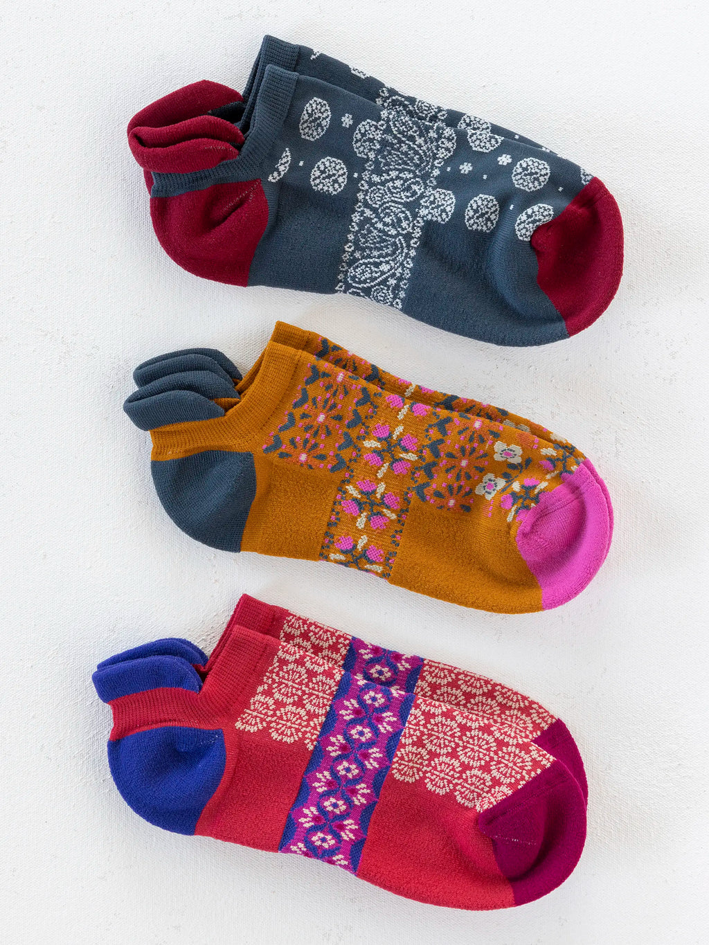 Favorite Fitness Socks, Set of 3 - Navy