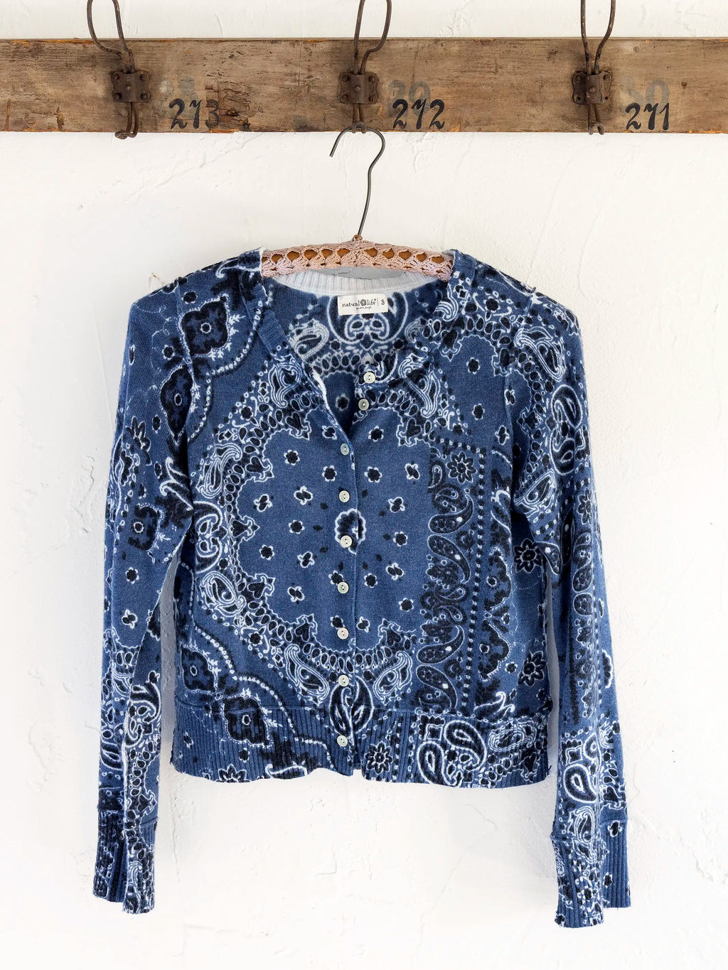 Your Everything Cardigan Sweater - Bandana Patchwork Indigo