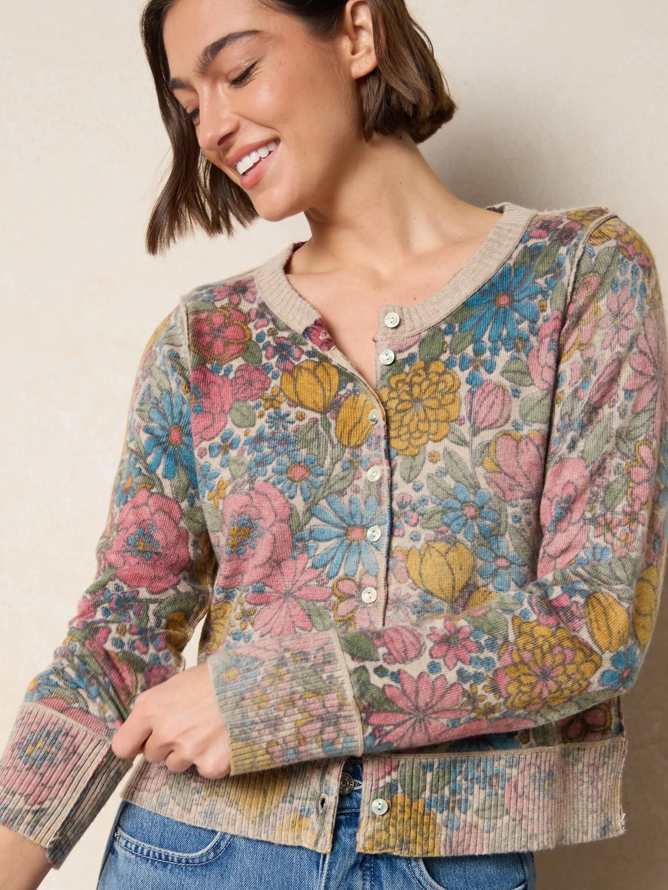 Your Everything Cardigan Sweater - Drawn Garden Multi