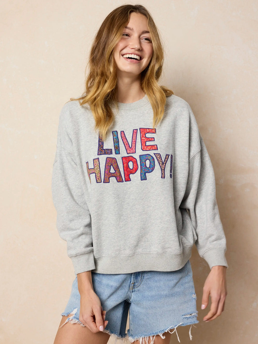 Marlowe Applique Sweatshirt - Live Happy
