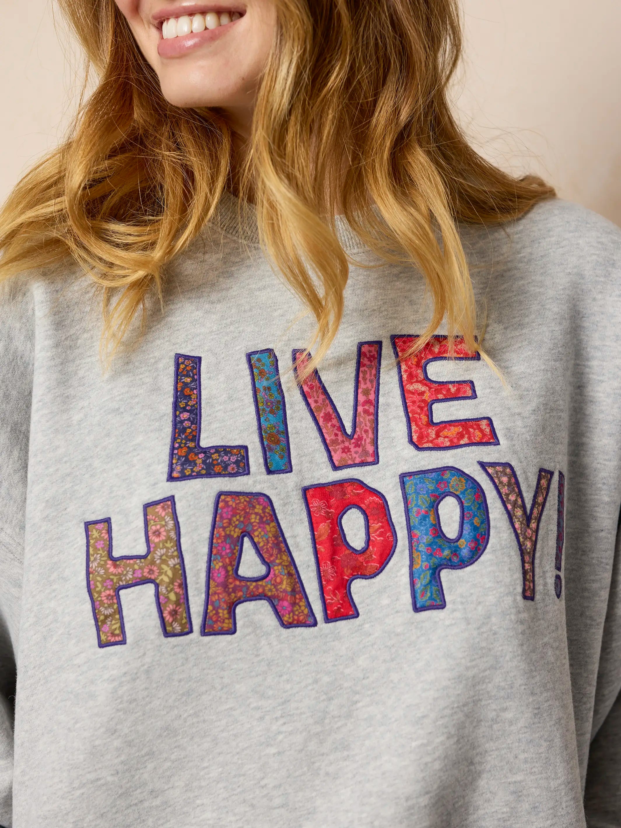 Marlowe Applique Sweatshirt - Live Happy