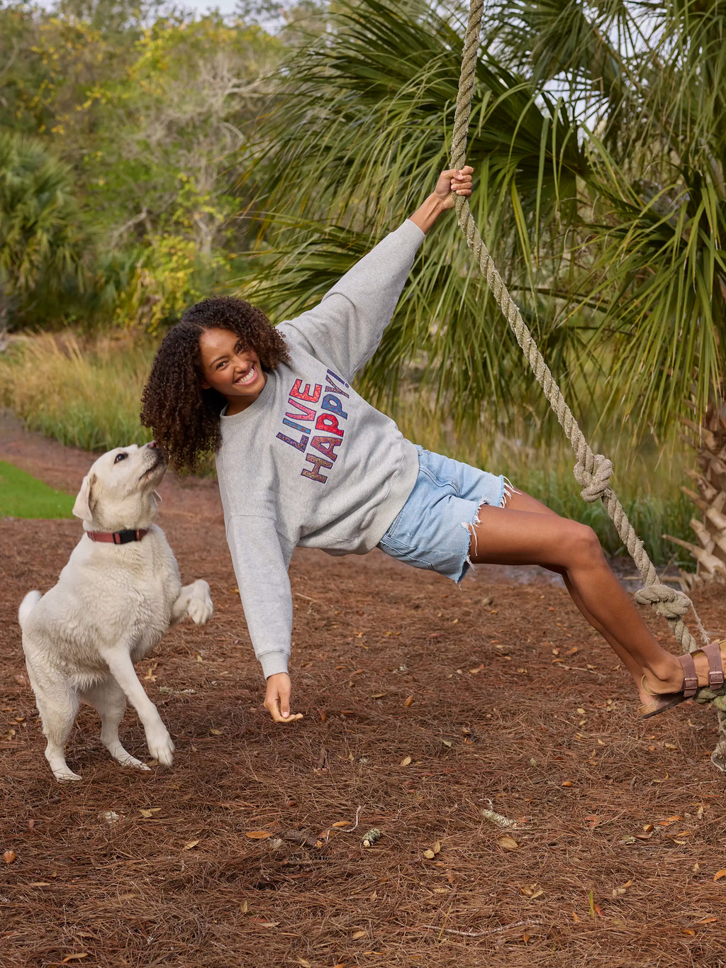 Marlowe Applique Sweatshirt - Live Happy