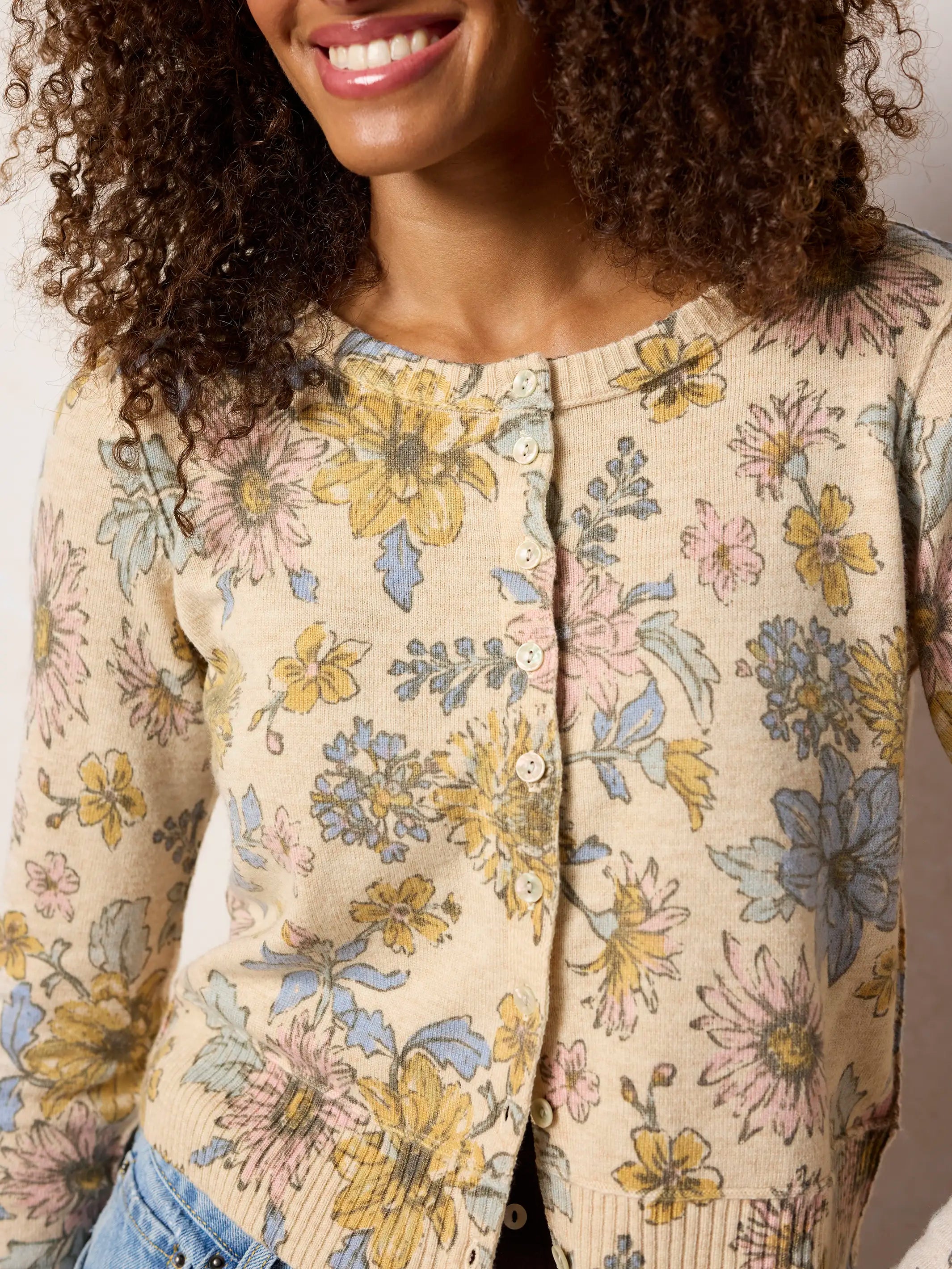 Your Everything Cardigan Sweater - Ivory Dahlia Floral