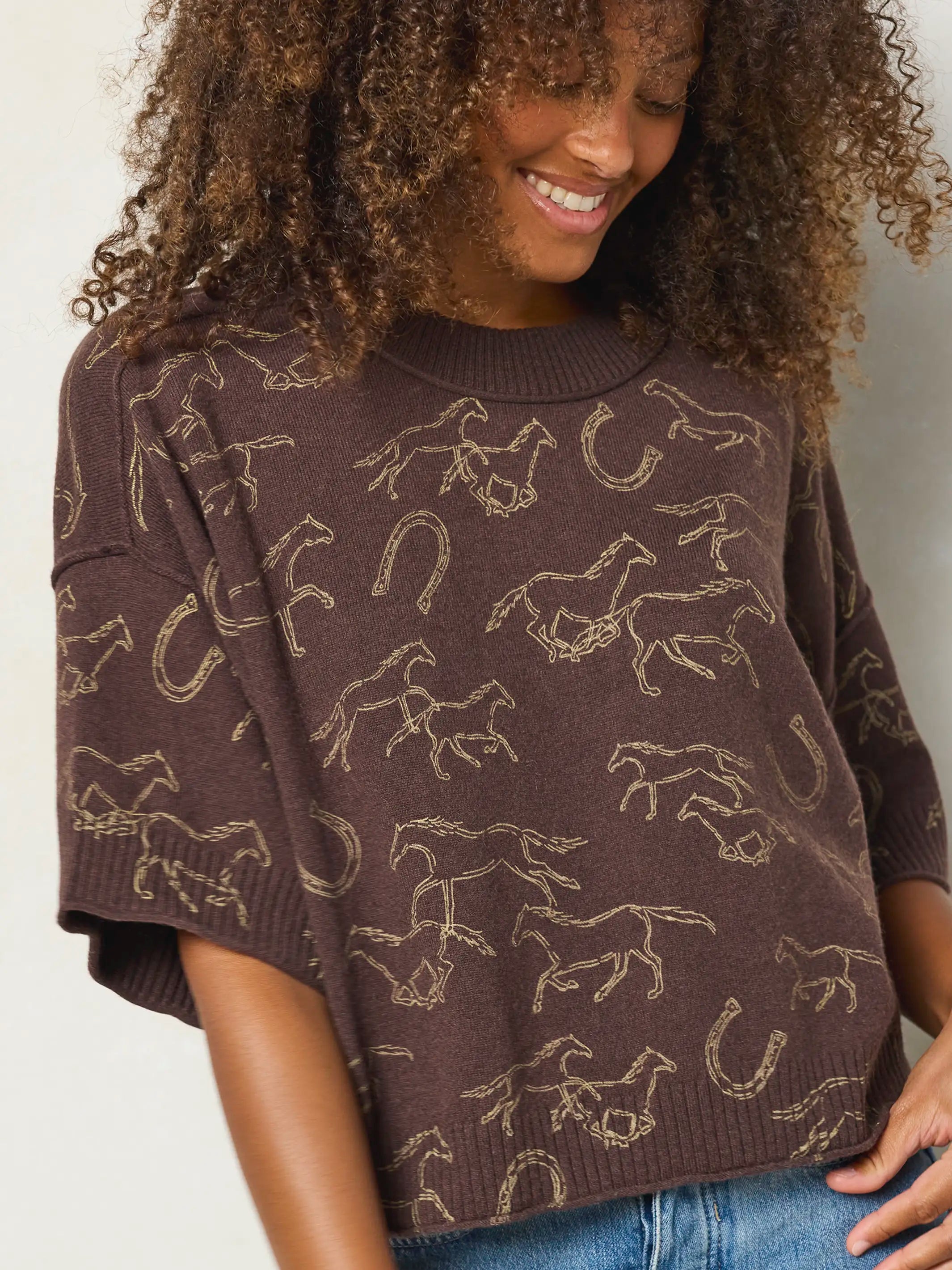 Wren Boxy Sweater - Western Wild Chocolate
