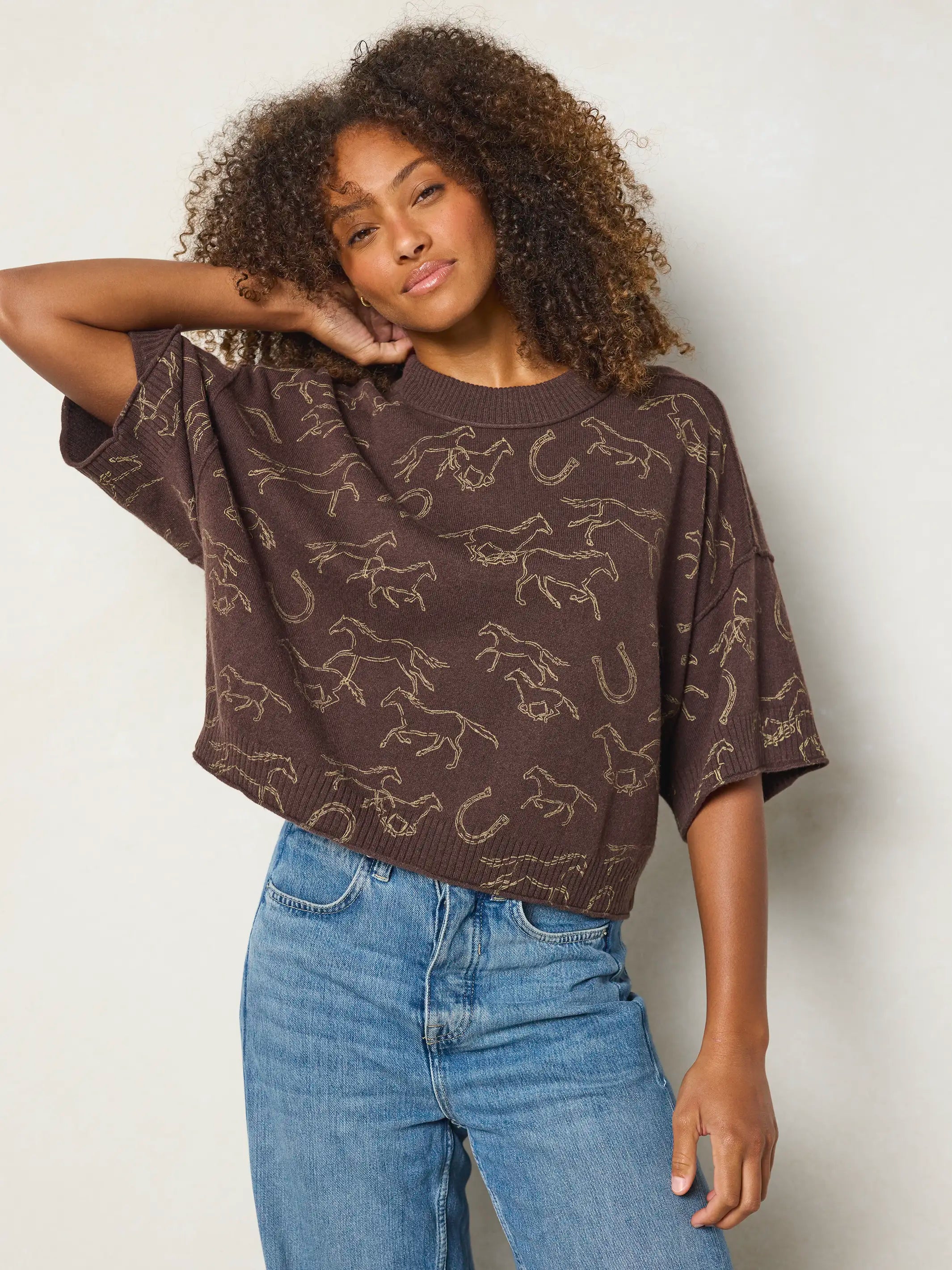Wren Boxy Sweater - Western Wild Chocolate