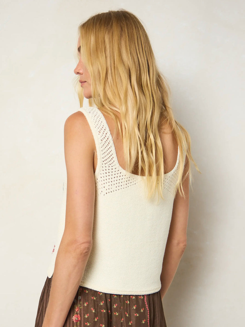 Jo Intarsia Sweater Tank - Ivory
