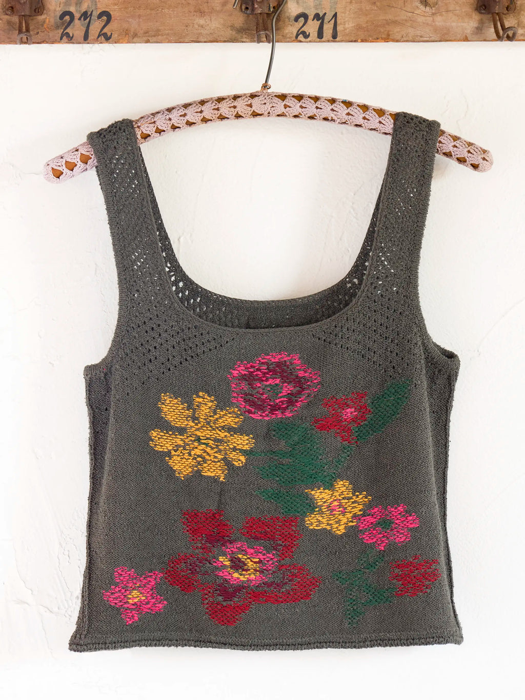 Jo Intarsia Sweater Tank - Washed Black