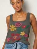 Jo Intarsia Sweater Tank - Washed Black