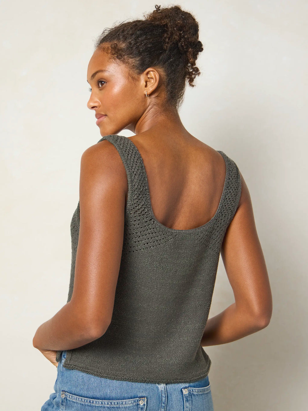 Jo Intarsia Sweater Tank - Washed Black