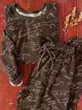 Old School Cotton Jogger Pants - Western Wild Chocolate