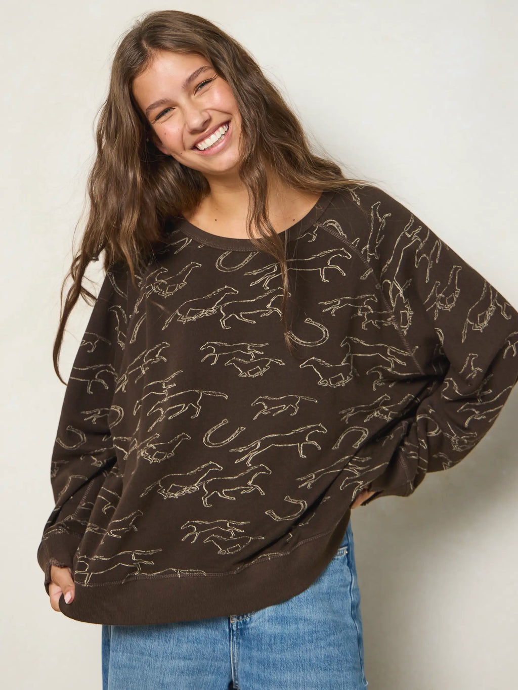 Old School Cotton Pullover - Western Wild Chocolate