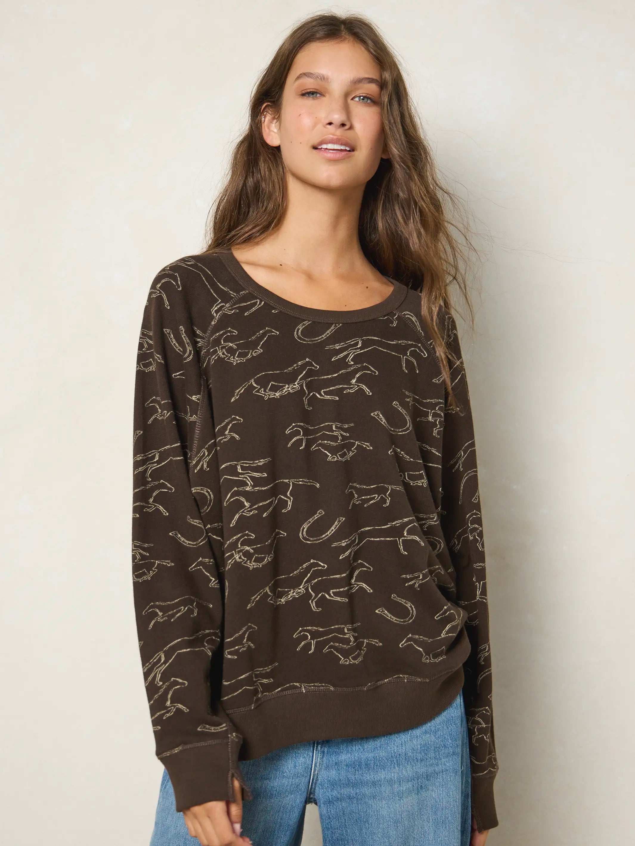 Old School Cotton Pullover - Western Wild Chocolate