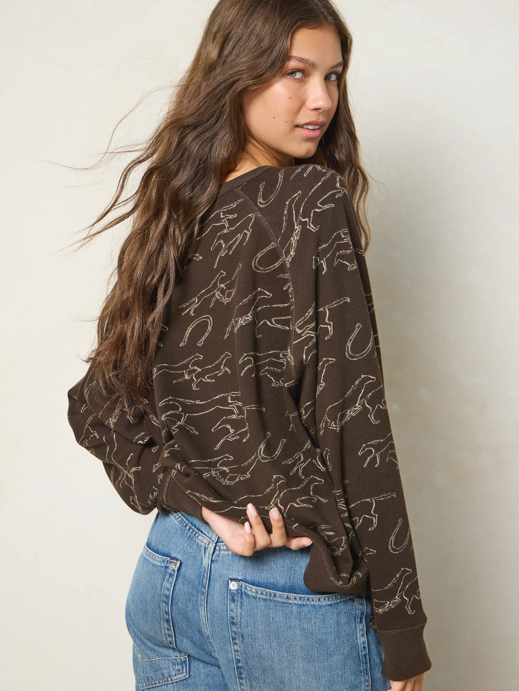 Old School Cotton Pullover - Western Wild Chocolate