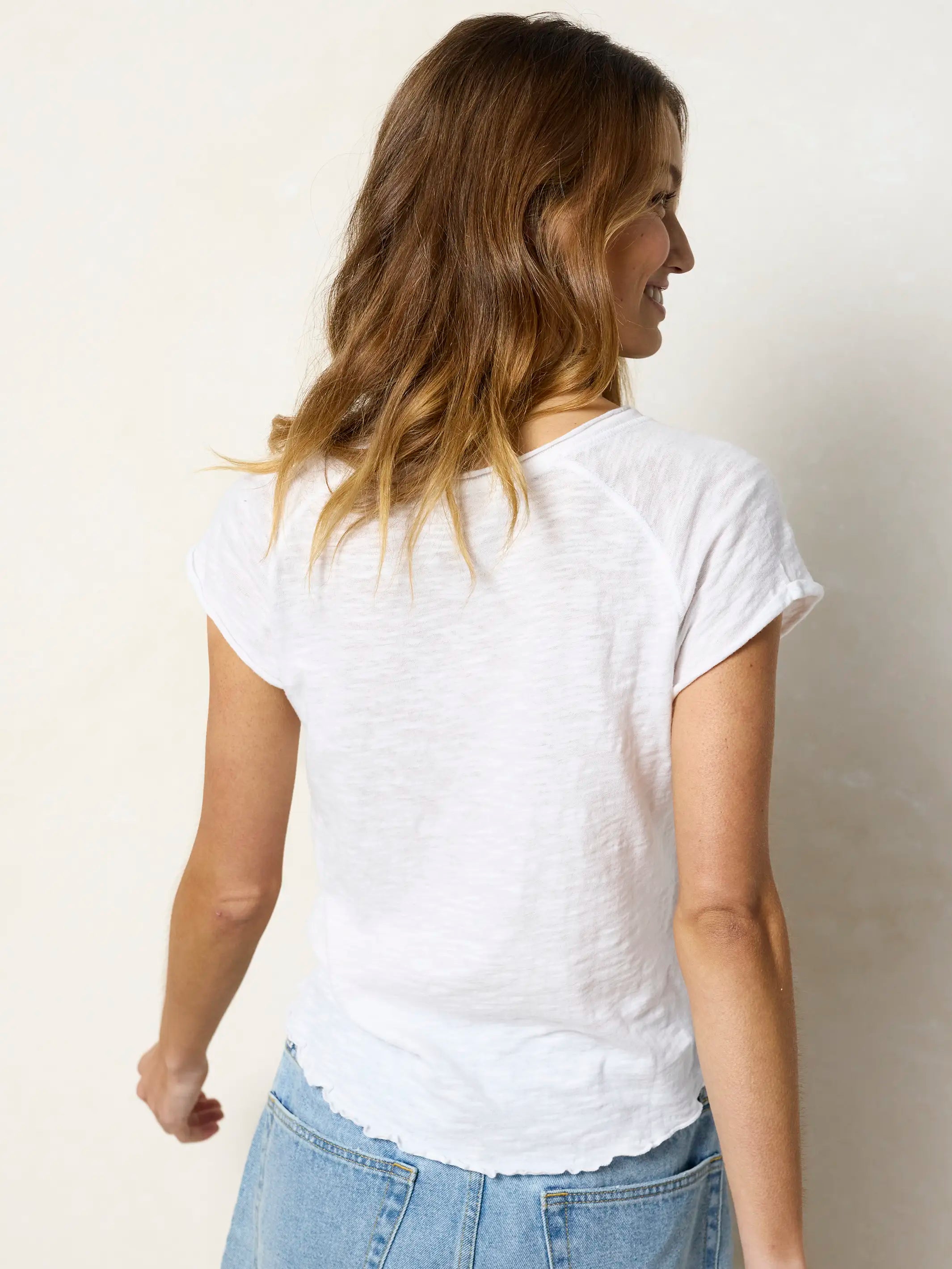 Lily Cotton Short Sleeve Tee Shirt - White