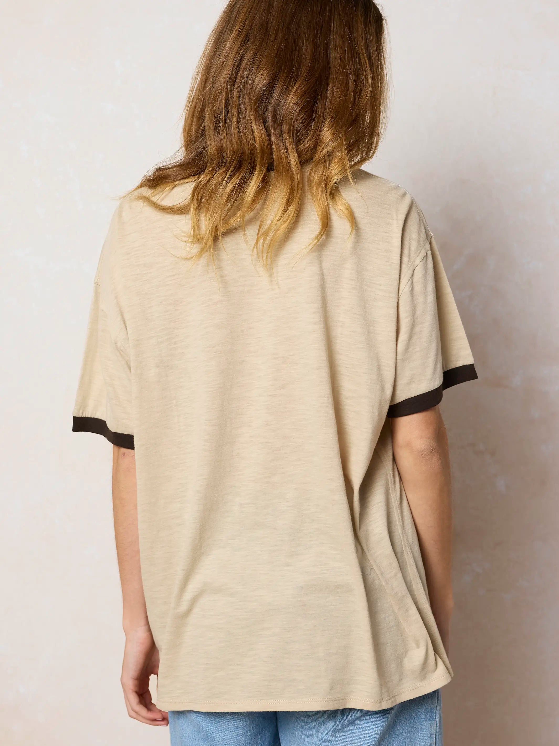 Ringer Oversized Tee Shirt - Small Acts
