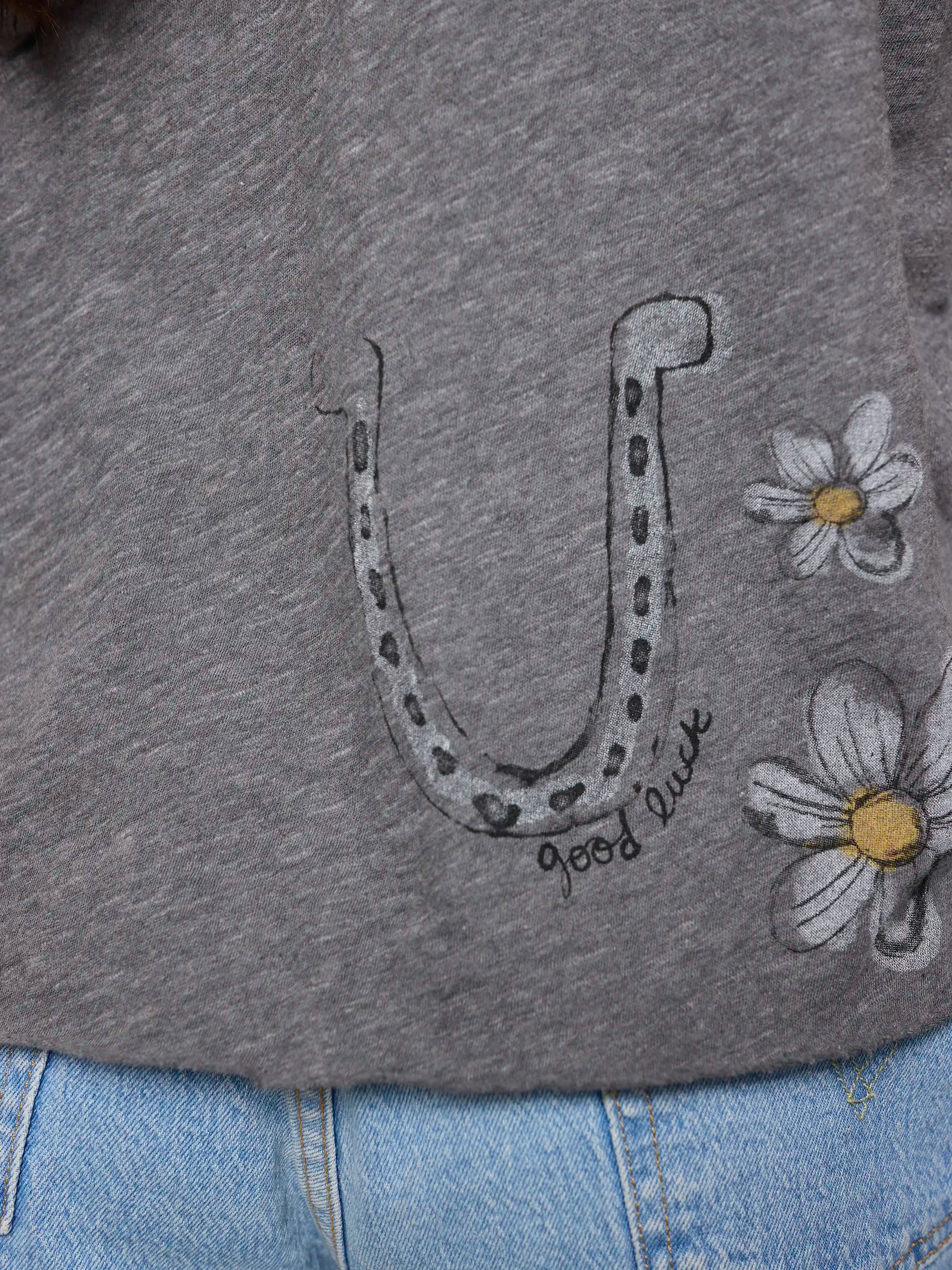 Aiden Cotton Tee -  Charcoal Live Happy