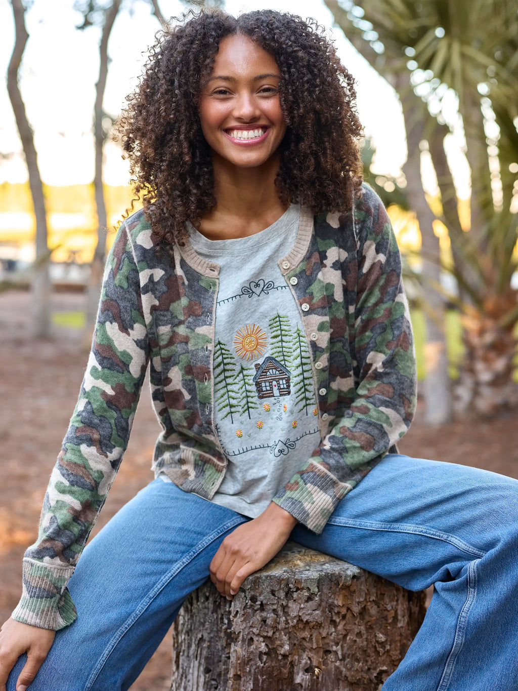 Your Everything Cardigan Sweater - Olive Camo
