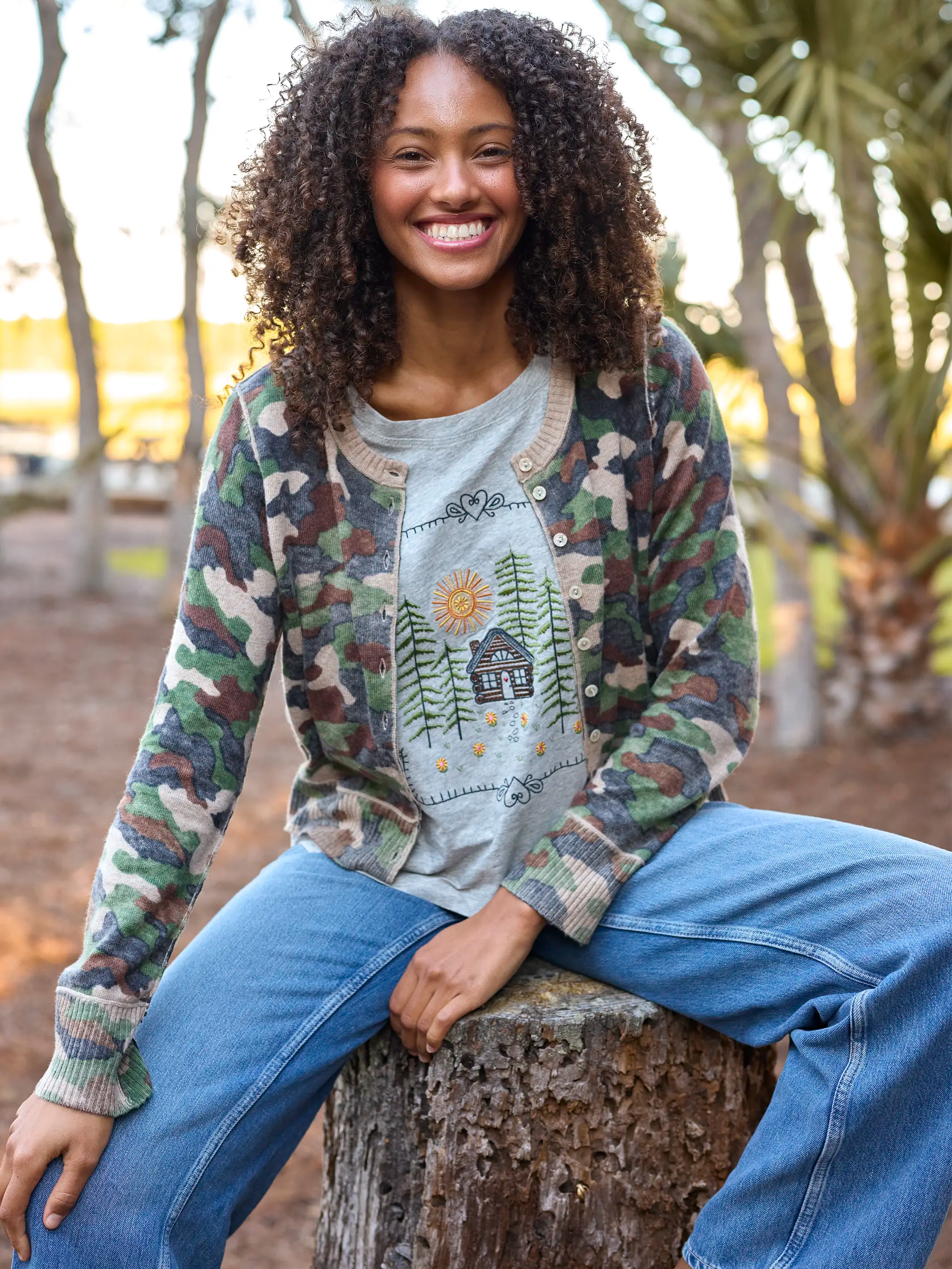 Noah Embroidered Cotton Tee - Cabin