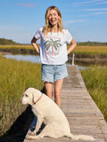 Noah Embroidered Cotton Tee - Palm Tree