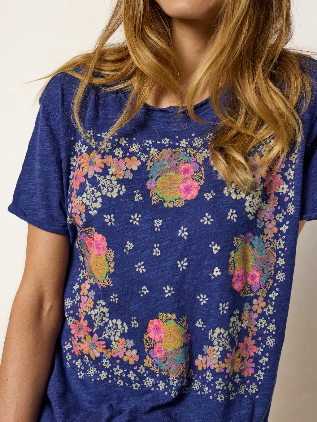 Aiden Cotton Tee - Tropic Bandana Navy