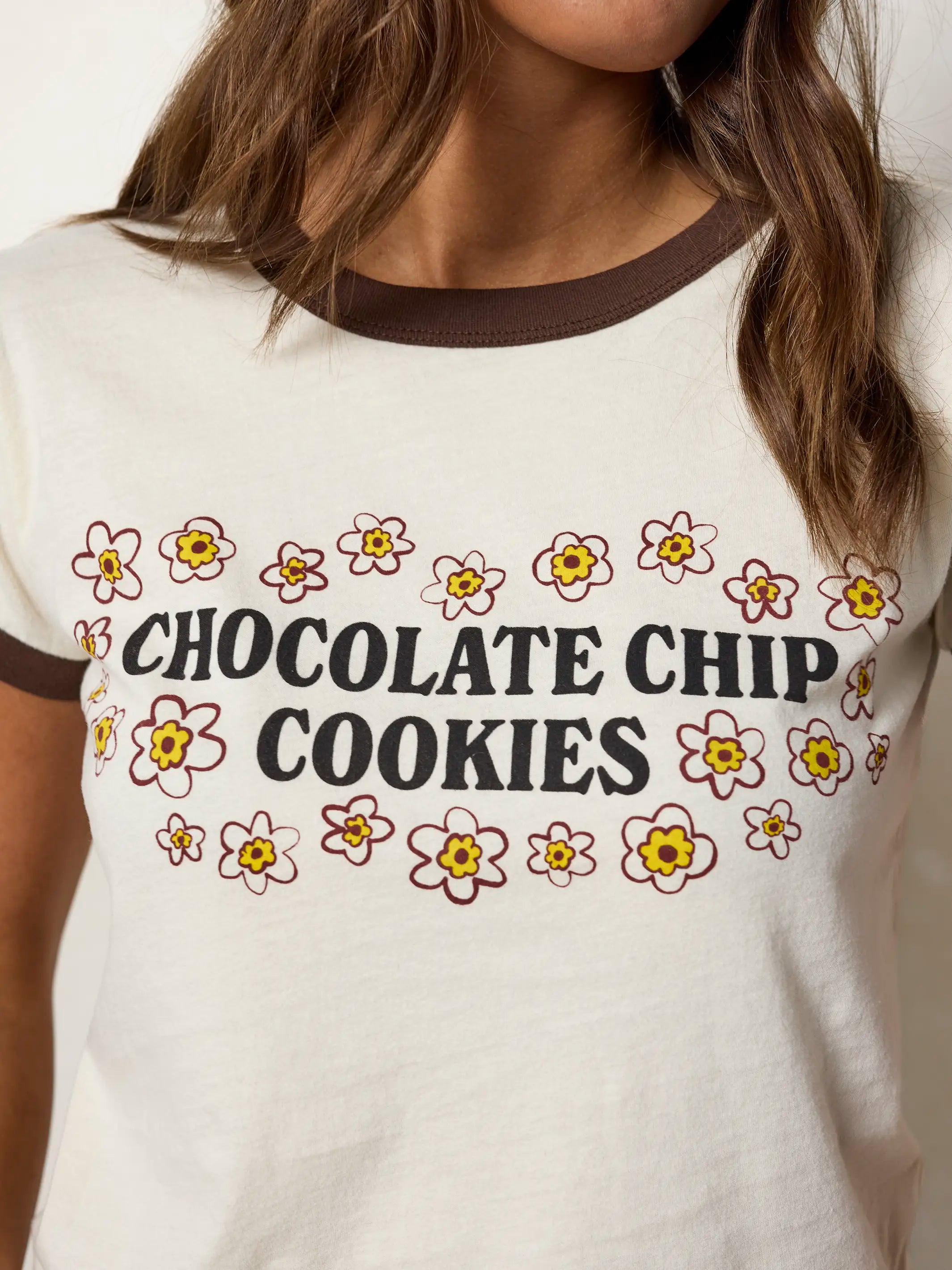 Ringer Cotton Baby Tee Shirt - Chocolate Chip Cookies
