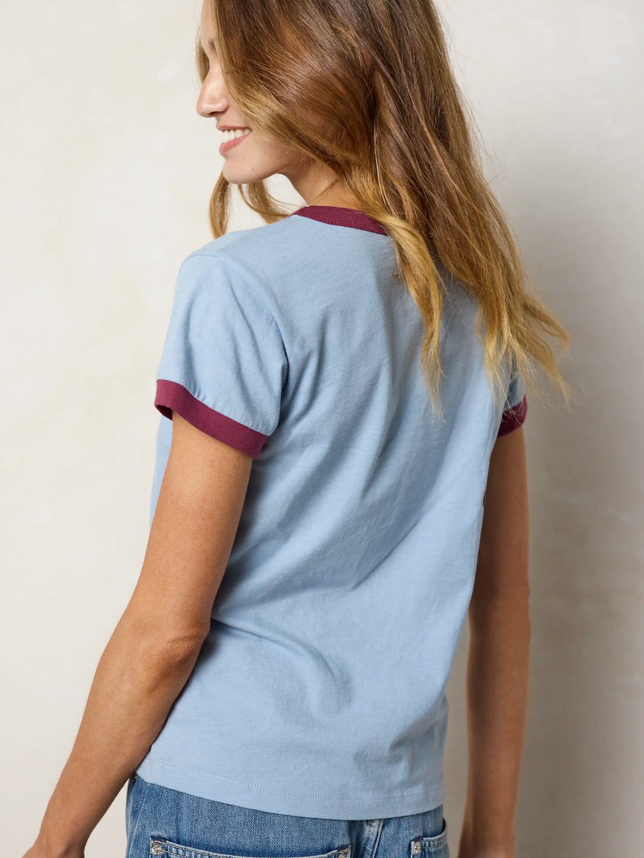 Ringer Cotton Baby Tee Shirt - Let It Be