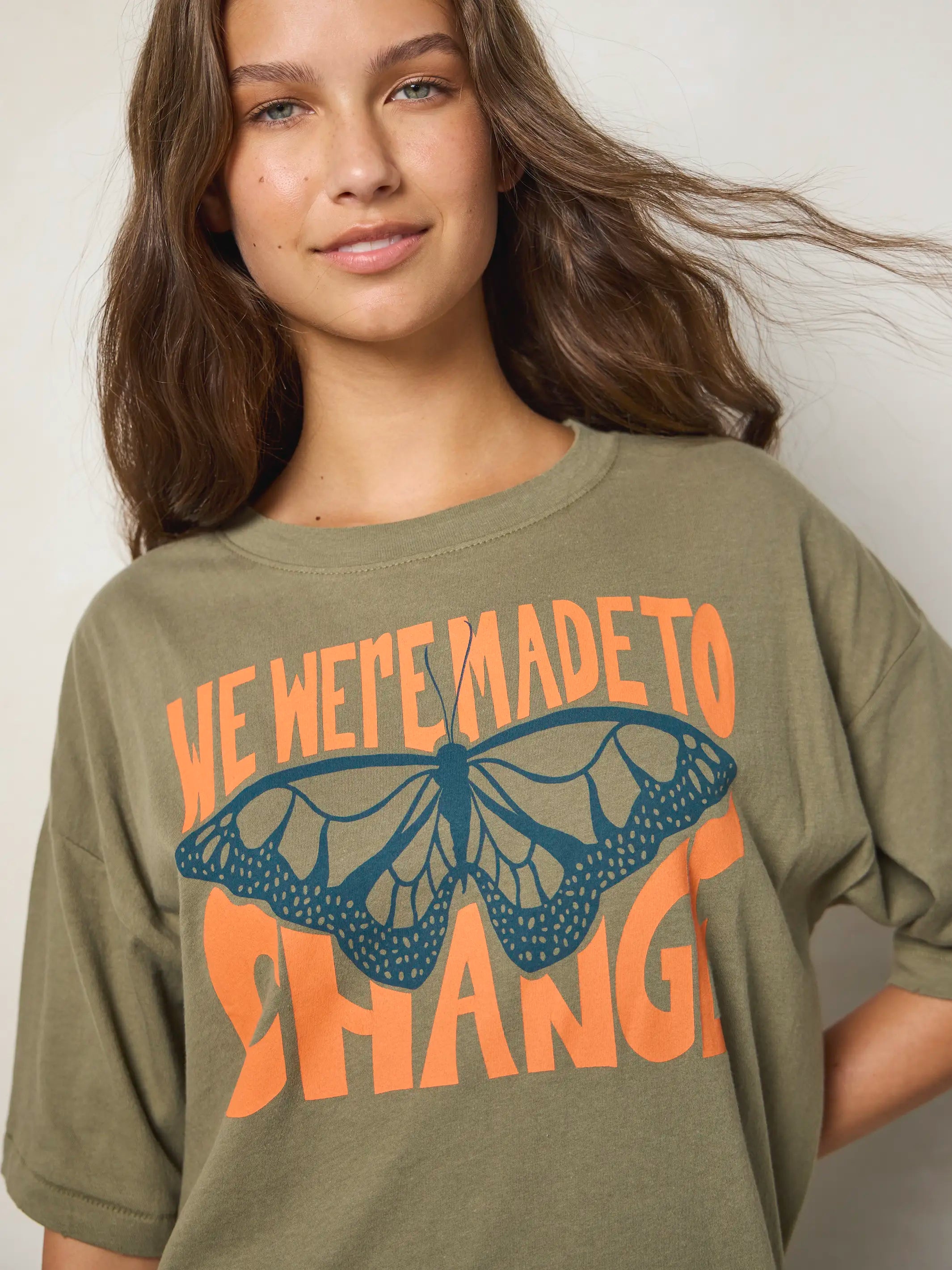 Remi Distressed Cotton Tee - Made To Change