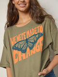 Remi Distressed Cotton Tee - Made To Change