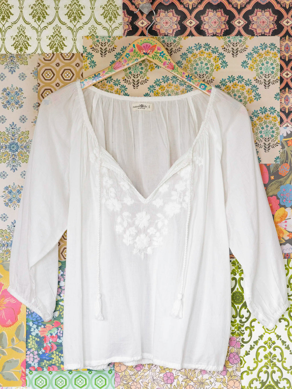 Christy Embroidered Cotton Blouse - Ivory